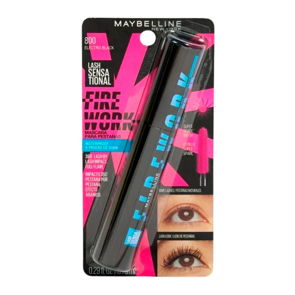 Rímel Maybelline Fire Wordk Wp Electric Black 800