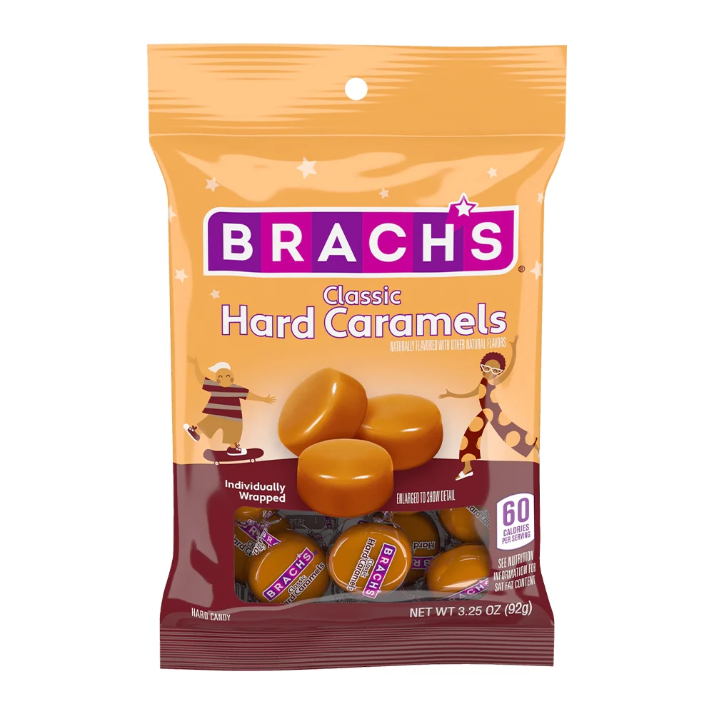 Bala Brachs Nips Caramel Clássico Pacote 92G
