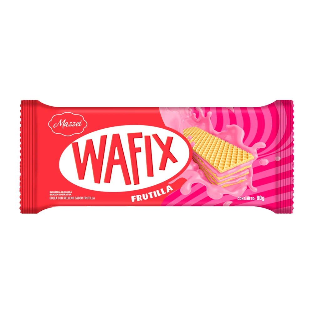 Biscoito Mazzei Wafer Morango 80G