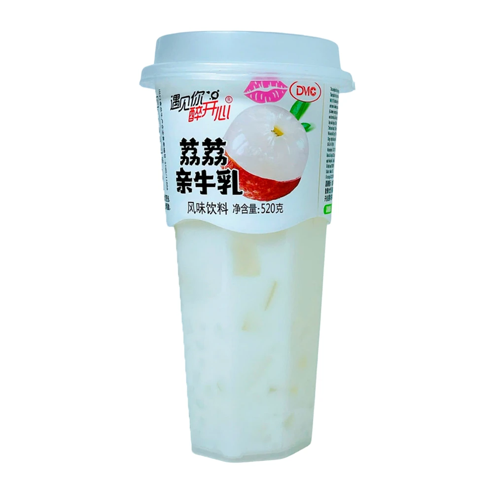 Iogurte Yujianni Com Pedaços de Lychee Copo 520Ml