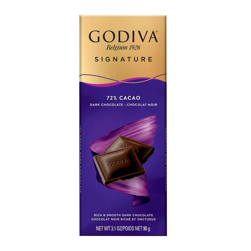 Chocolate Godiva Signature Dark 72% Cacao Tableta 90G