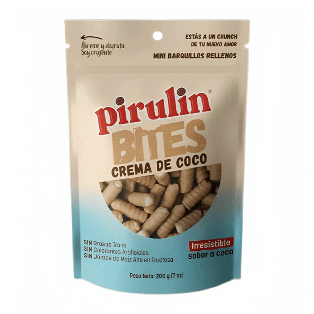 Canudinho Wafer Crocante Pirulin Bites Coco Pacote 200G