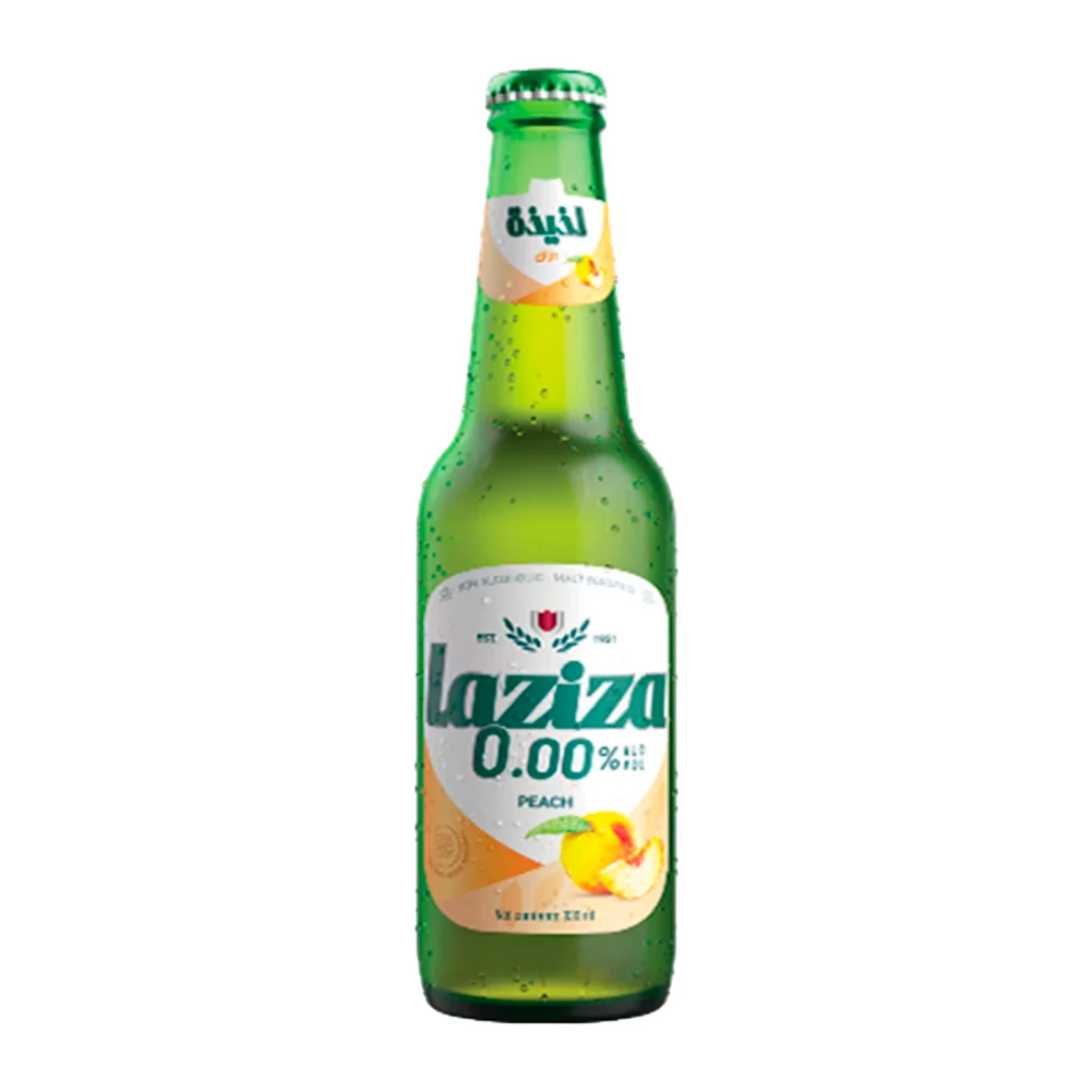 Cerveja Laziza 0,0% Sem Álcool Sabor Pêssego Ln 330Ml
