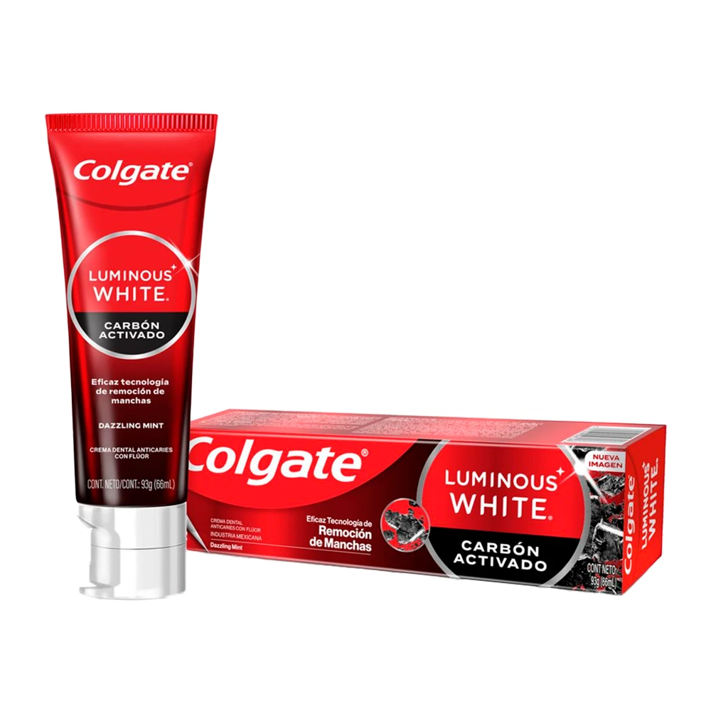 Creme Dental Colgate Luminous White Dazzling Mint Carvão Caixa 90G