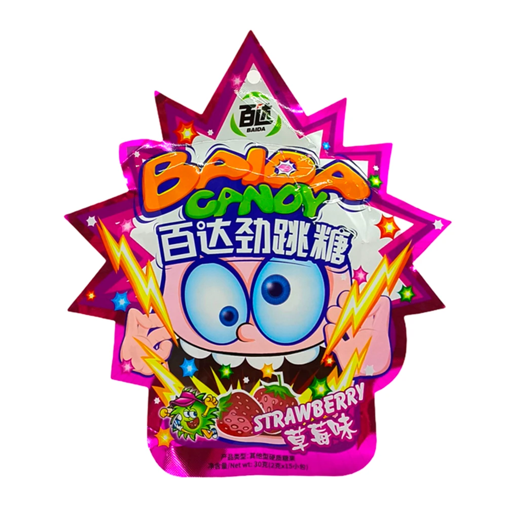 Pirulito Baida Trueno Pop Morango Pacote 30G