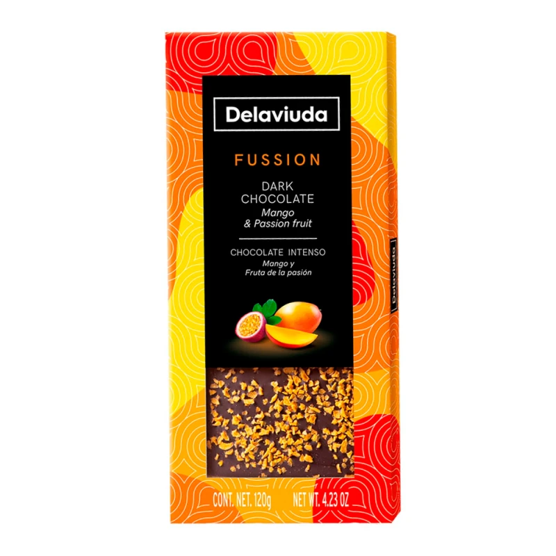 Barra Chocolate Delaviuda Fussion Amargo Com Manga e Maracujá 120G