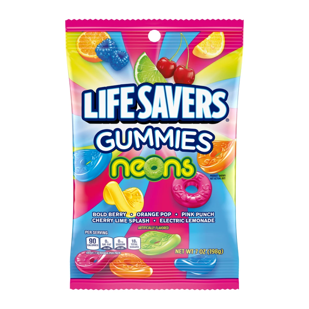 Bala de Gelatina Life Savers Gummies Neons Pacote 198G