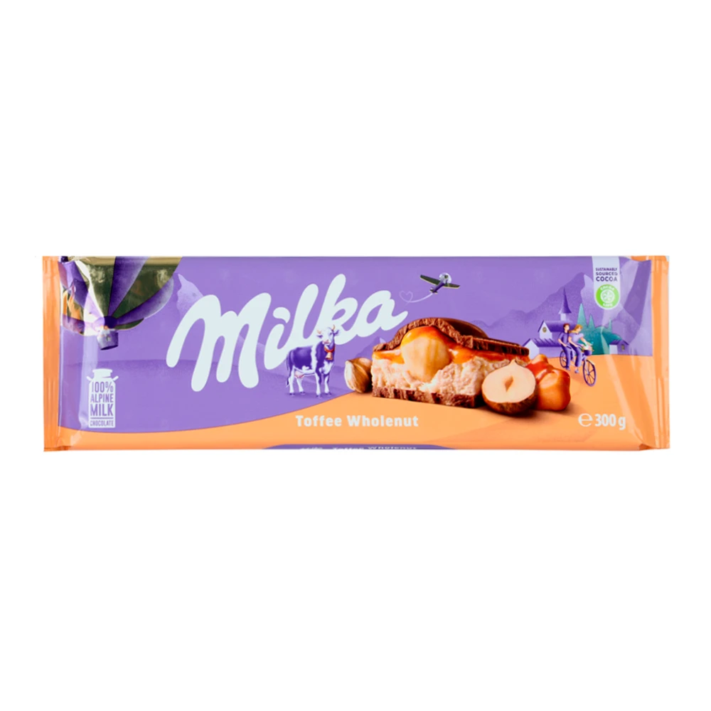 Tableta Chocolate Milka Toffee Whole Nuts 300G