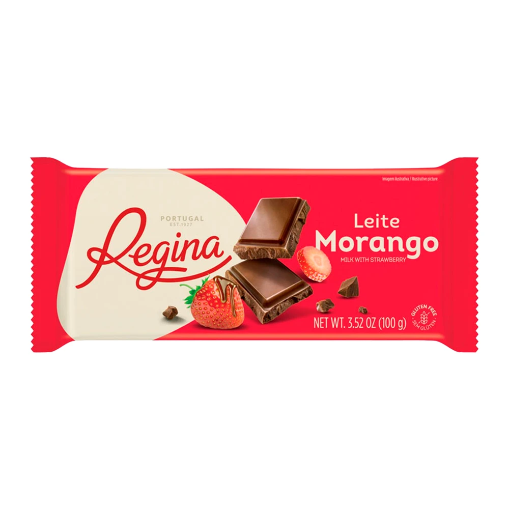 Barra Chocolate Imperial Regina Ao Leite Com Morango 100G