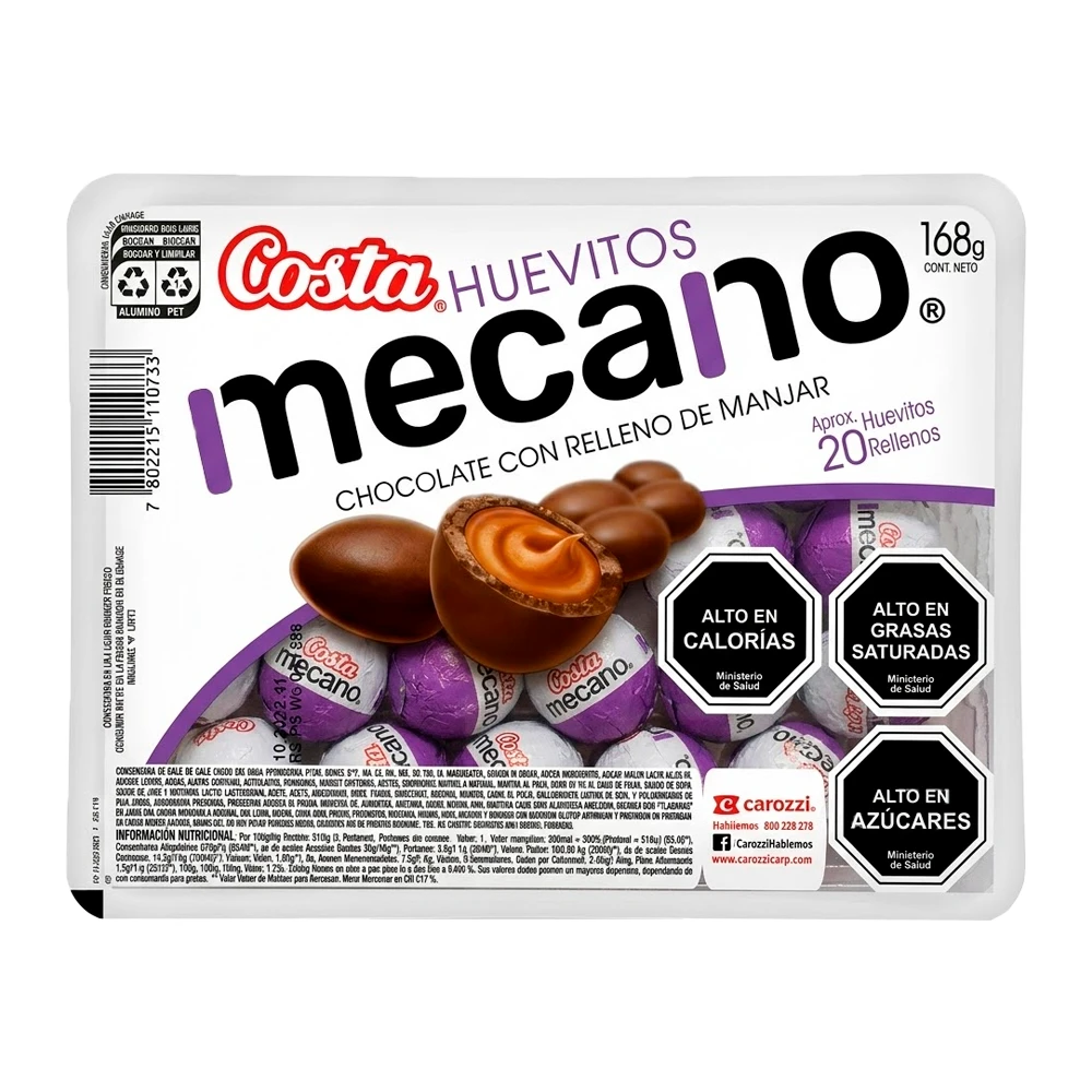 Mini Ovos Ao Leite Recheio Doce de Leite Mecano Bandeja Pascoa 168G Costa