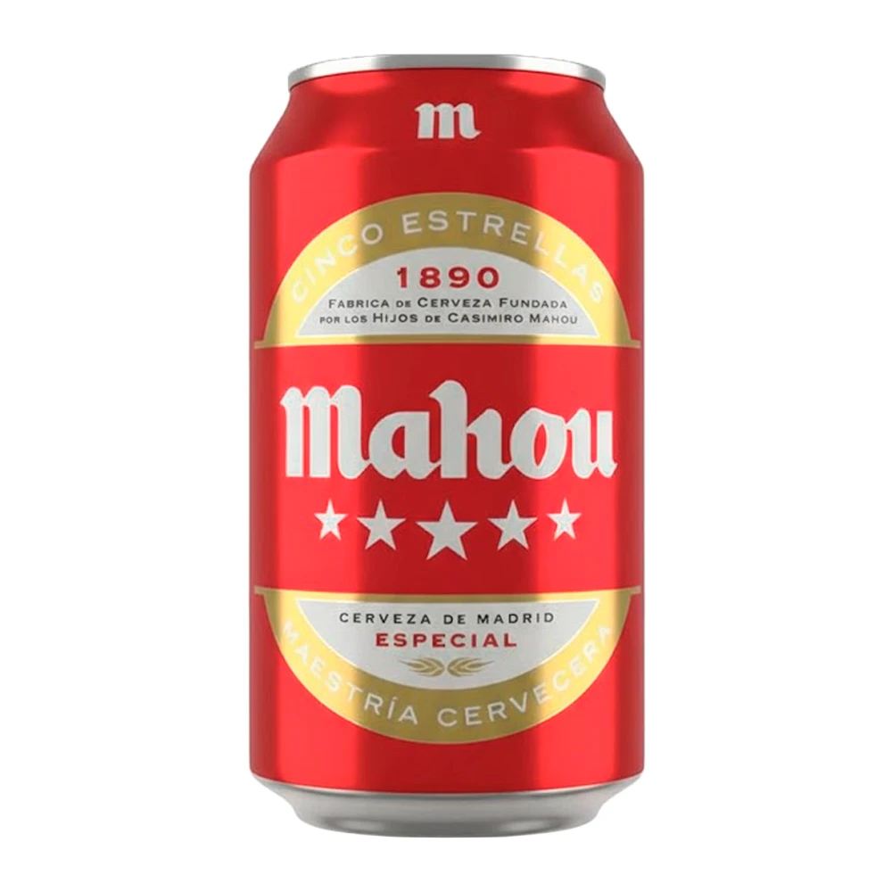Cerveja Mahou 5 Estrelas Lata 330Ml