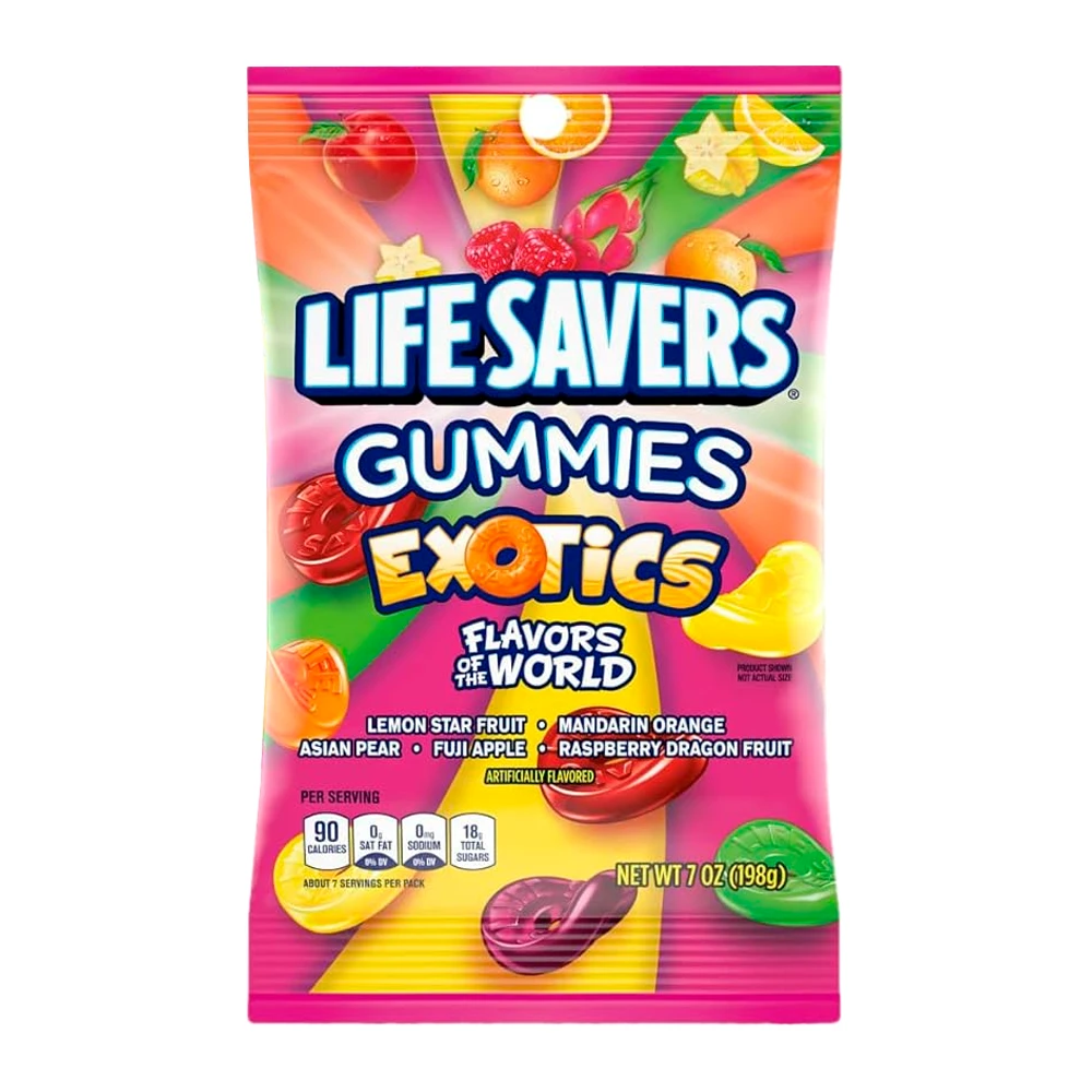 Bala de Gelatina Life Savers Gummies Exotics Pacote 198G