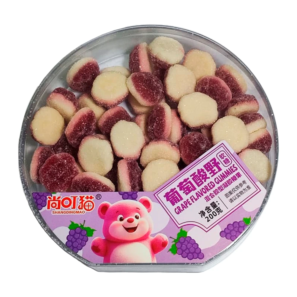 Bala De Gelatina Shangdingmao Uva Pote 200G