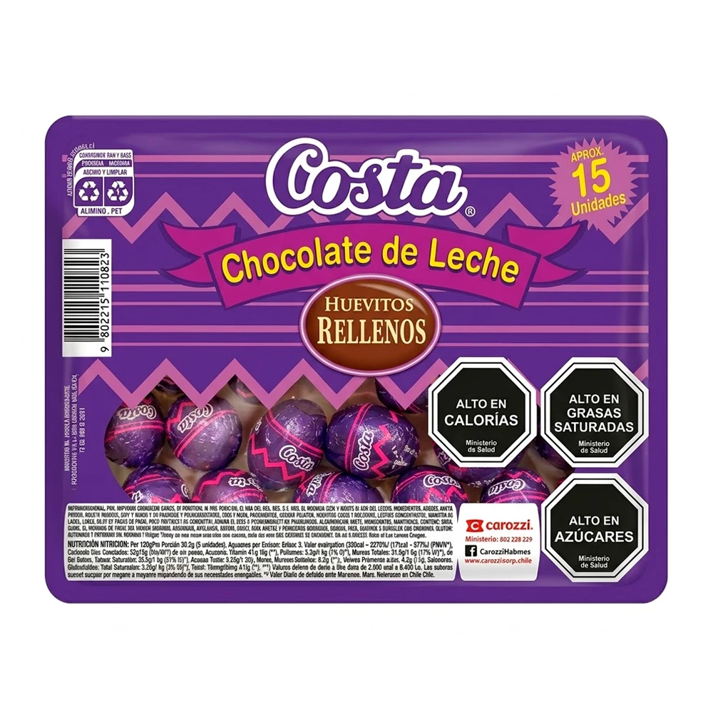 Ovo Pascoa Costa Ovinhos Recheios 15 Unidades 126G