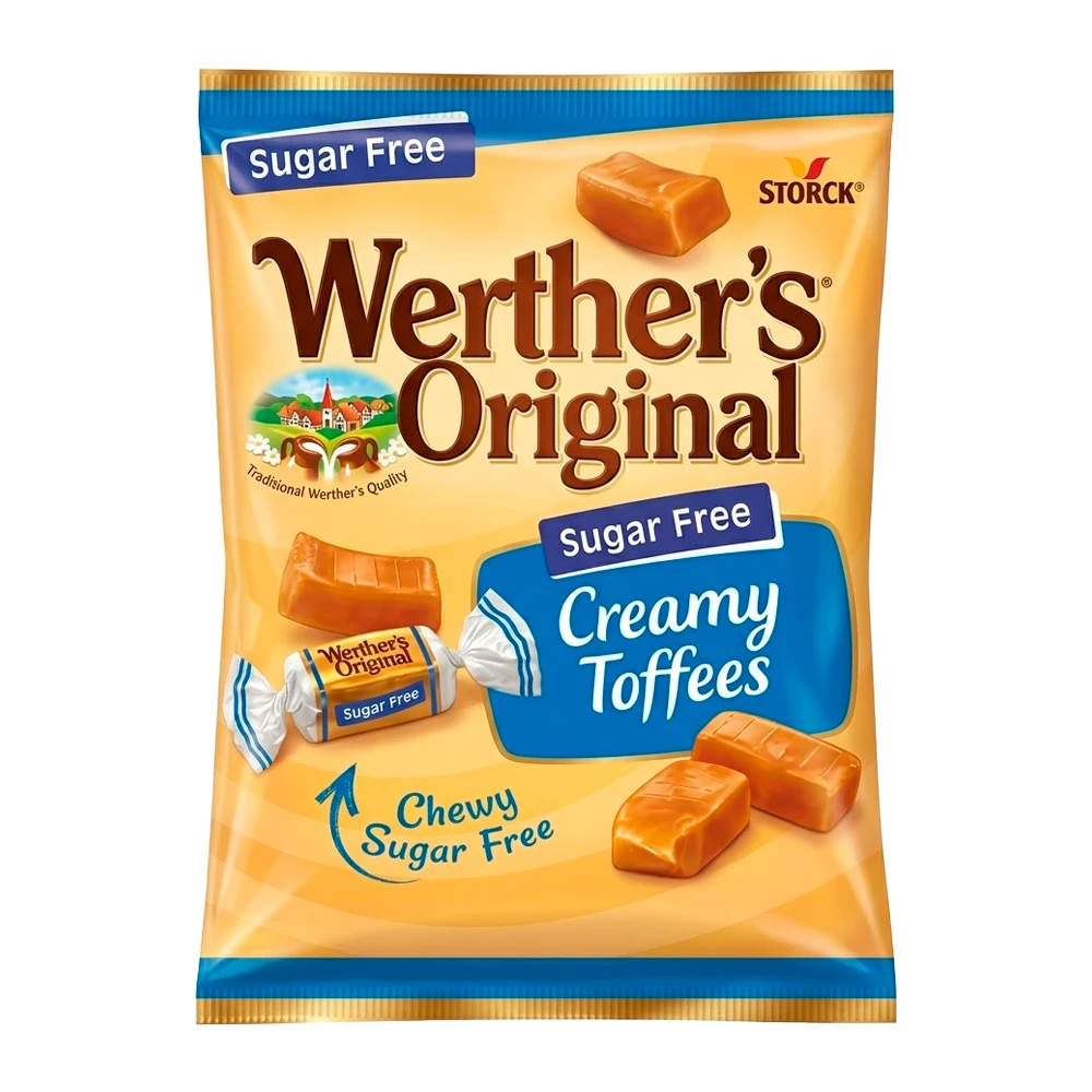 Bala de Leite Werthers Original Creamy Toffees Sem Açúcar Pacote 135G
