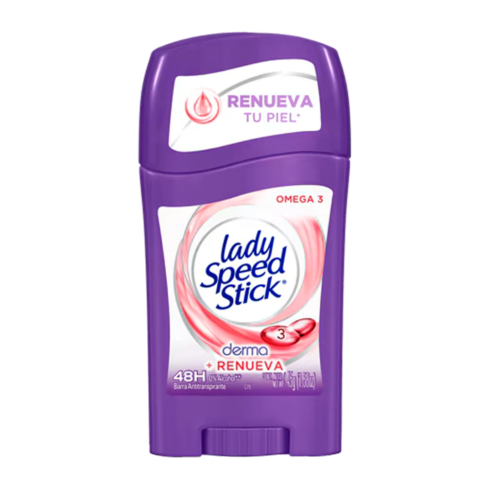 Desodorante Feminino Lady Speed Stick Derma + Renueva com Omega 3 Barra 45G
