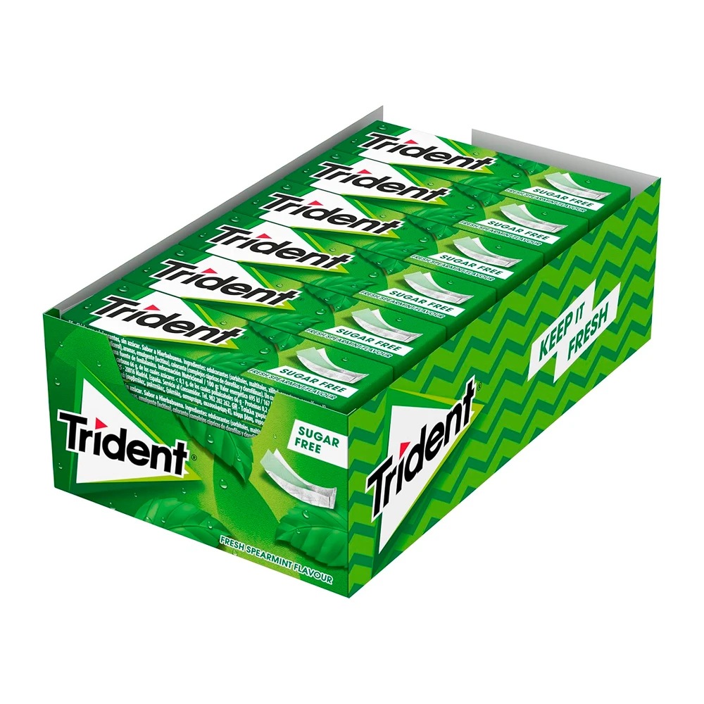 Chiclete Trident Americano Menta Sem Açúcar 24X13.5G