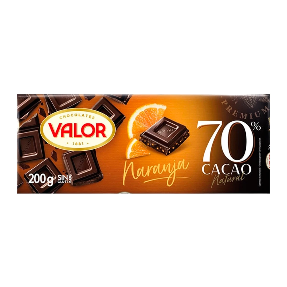Tableta Chocolate Valor 70% Cacao 200G