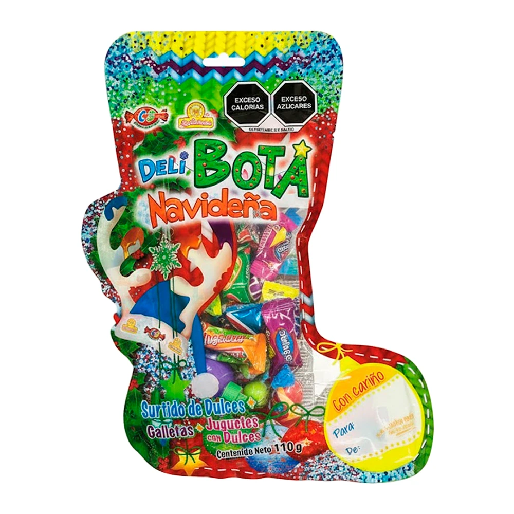 Bota Surpresa Las Delicias Natalina Com Guloseimas e Brinquedos Pacote 110G