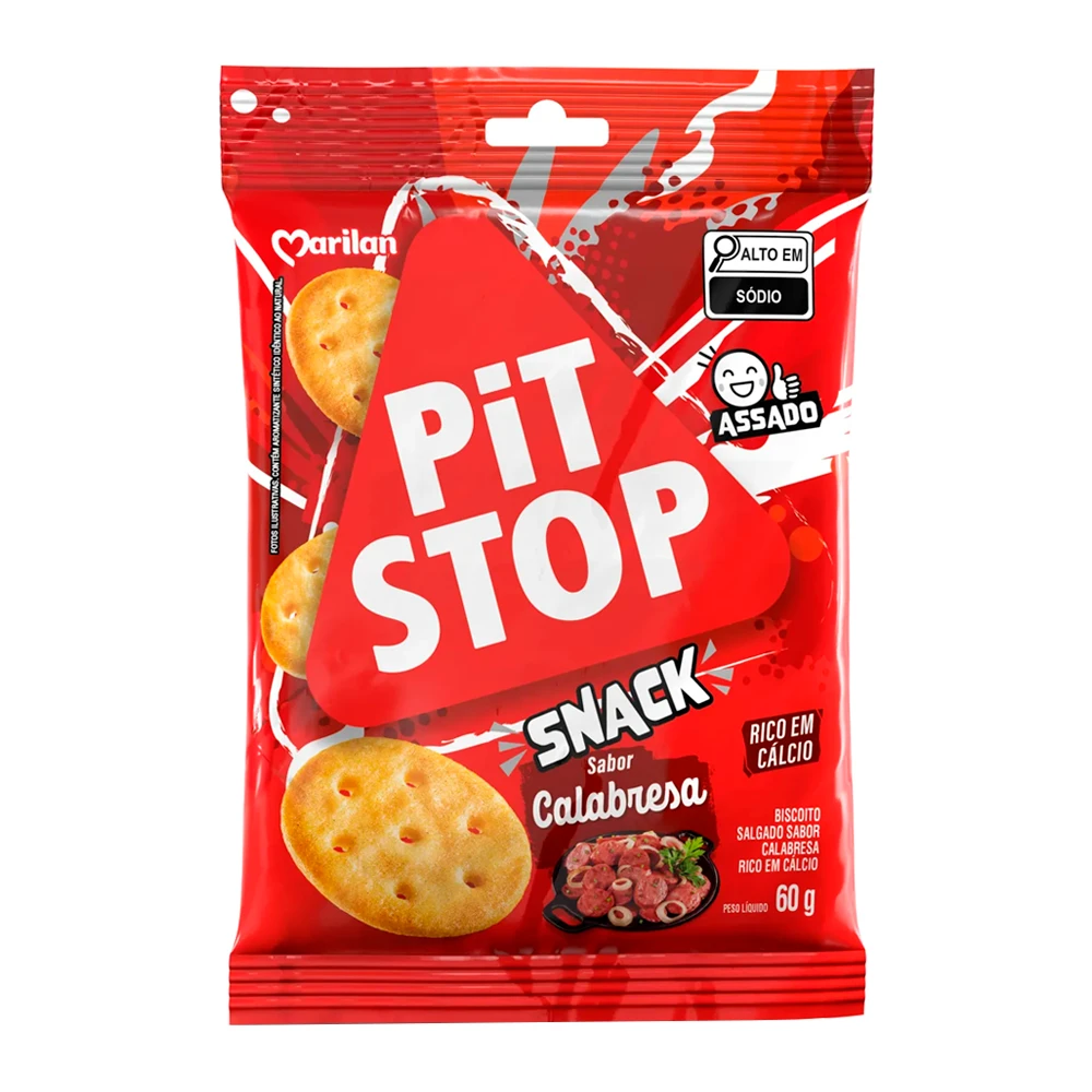 Salgadinho Pit Stop Calabresa Pacote 60G
