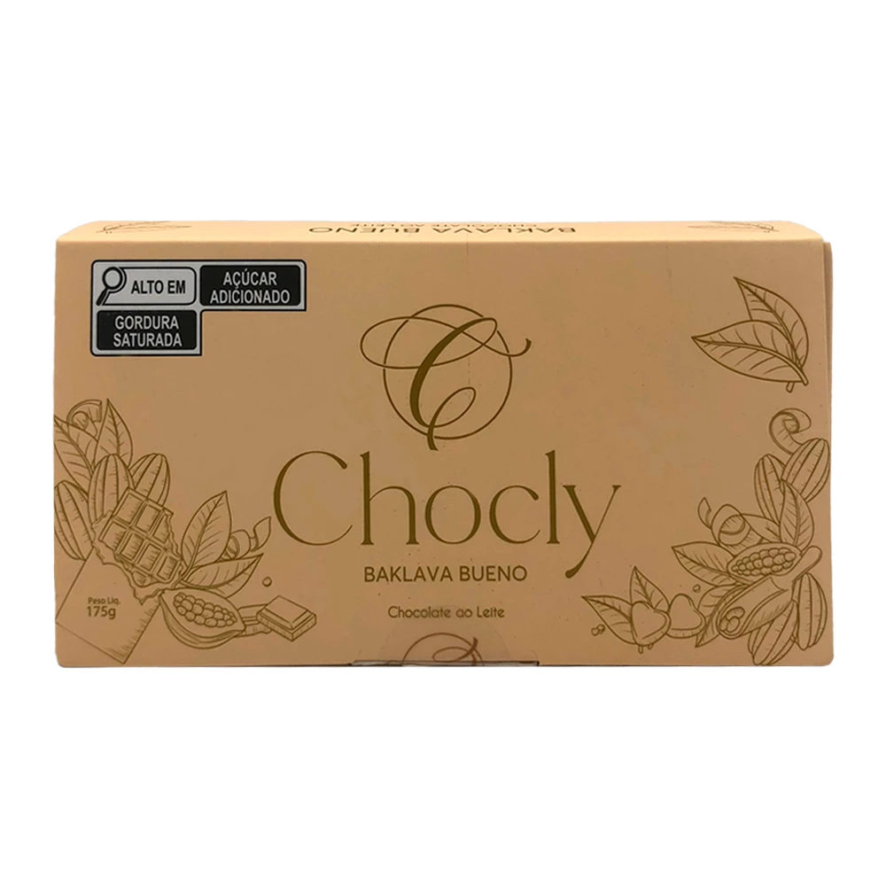 Barra Chocolate Dubai Chocly Ao Leite Recheio Baklava Bueno 175G