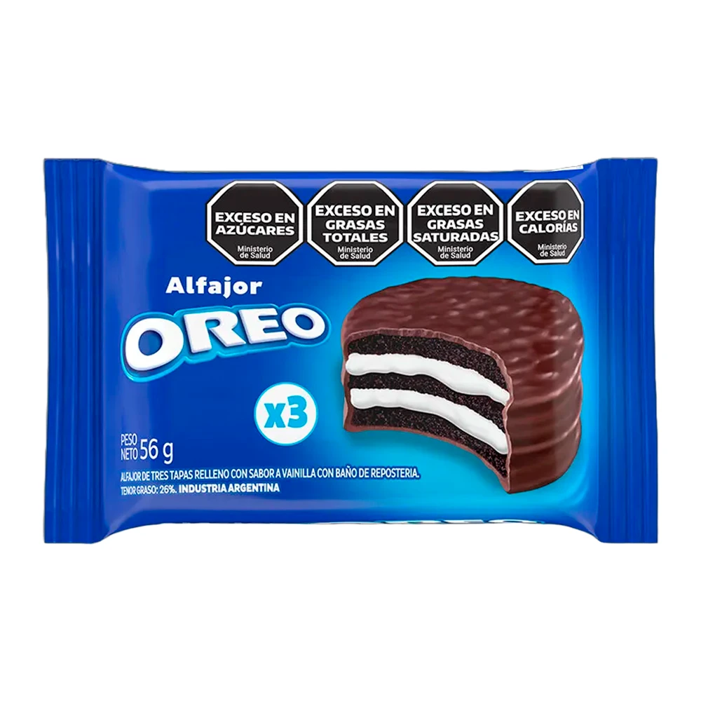 Alfajor Oreo Recheio Baunilha Cobertura Chocolate Ao Leite 55G