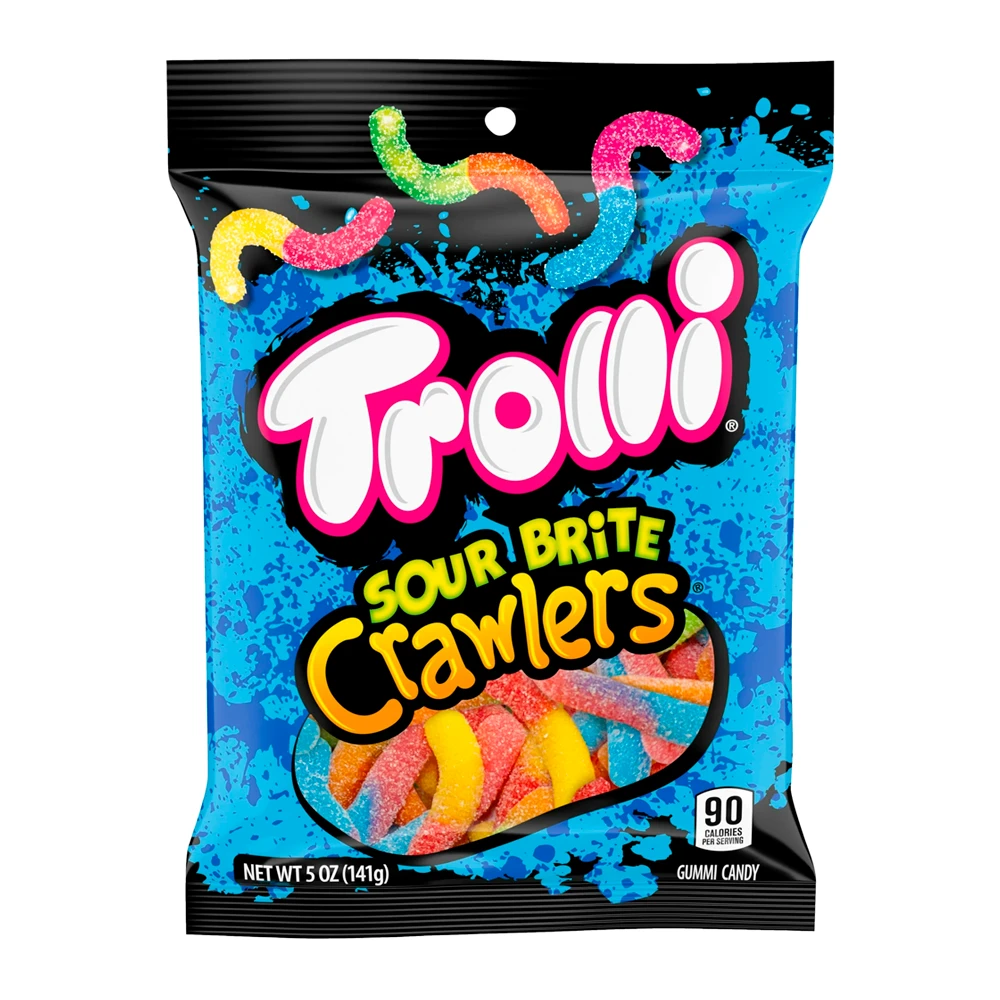 Bala Gelatina Trolli Sour Brite Crawlers Pacote 141G