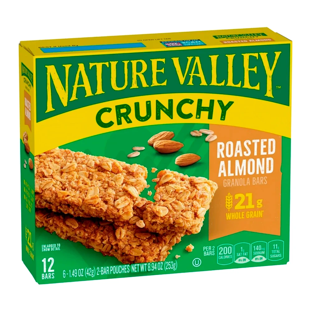 Barra De Cereal Nature valley Usa Roasted Almond Caixa 12X42G