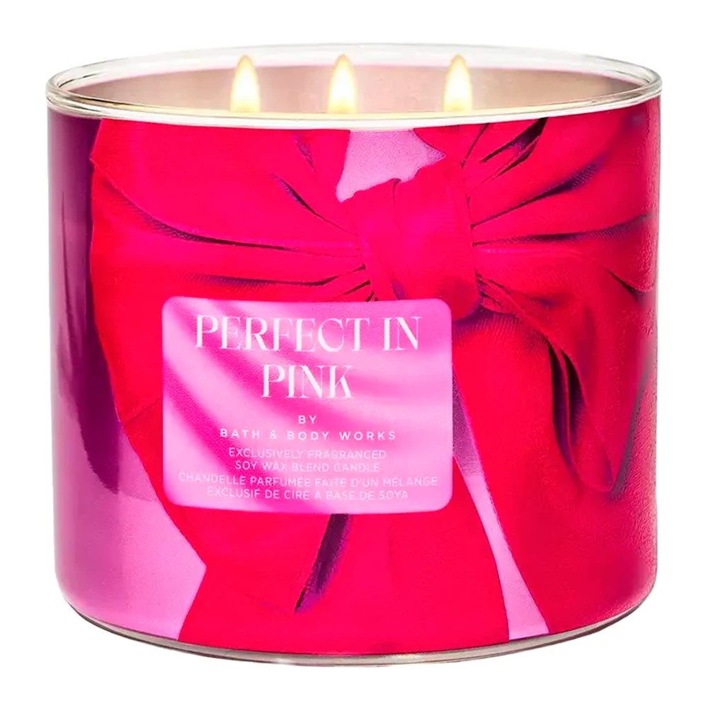 Vela Aromática Bath & Body Works Perfect Pink Pote 429G